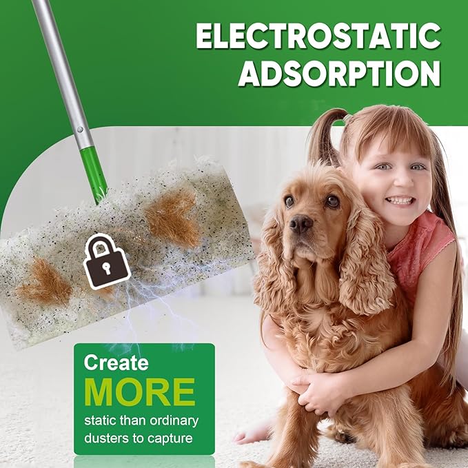 100ct Dry Sweeping Cloths for Swiffer Sweeper Mop Heavy Duty Microfiber Duster Mop Pad Refills Captures Dust &amp Pet Hair for Hardwood Floors and Multi-Surface Cleaning
