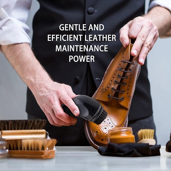 Electric Shoe Cleaner Brush Electric Shoe Polisher Brush Shoe Shiner Dust Cleaner Portable USB Leather Cleaner Care Kit for Leather Shoes Sneaker