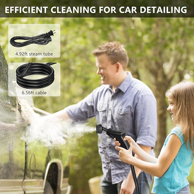 Handheld Steam Cleaner 2500W Pressurized Steam Cleaner with 3 Brush Heads Portable Steam Cleaner for Home Car Furniture Kitchen Bathroom and Wall Blue