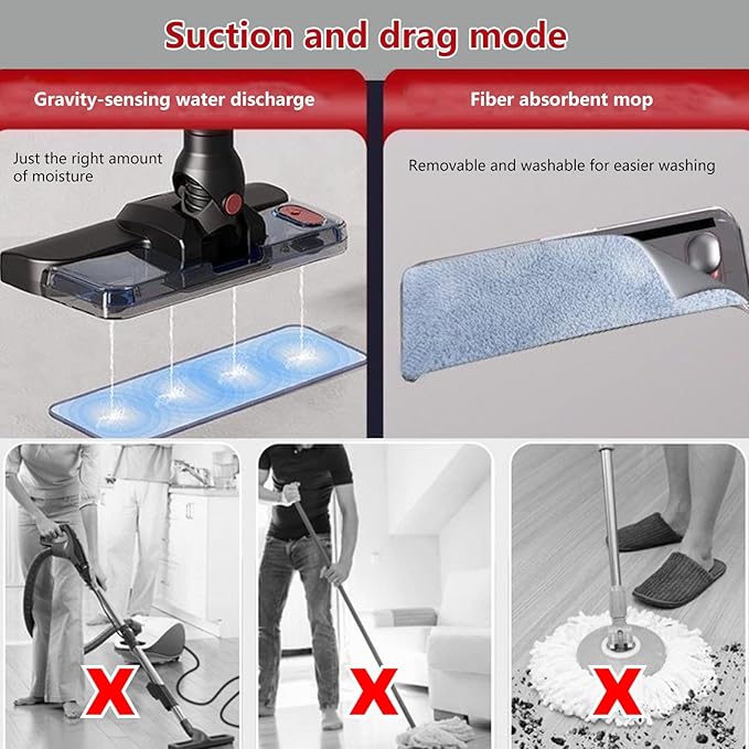 Lightweight Cordless Wet Dry Vacuum Cleaner Cordless 18Kpa 35mins Runtime Rechargeable Cordless Vaccuum All in One Stick Vaccum for Kitchen Bedroom Living RoomWhite