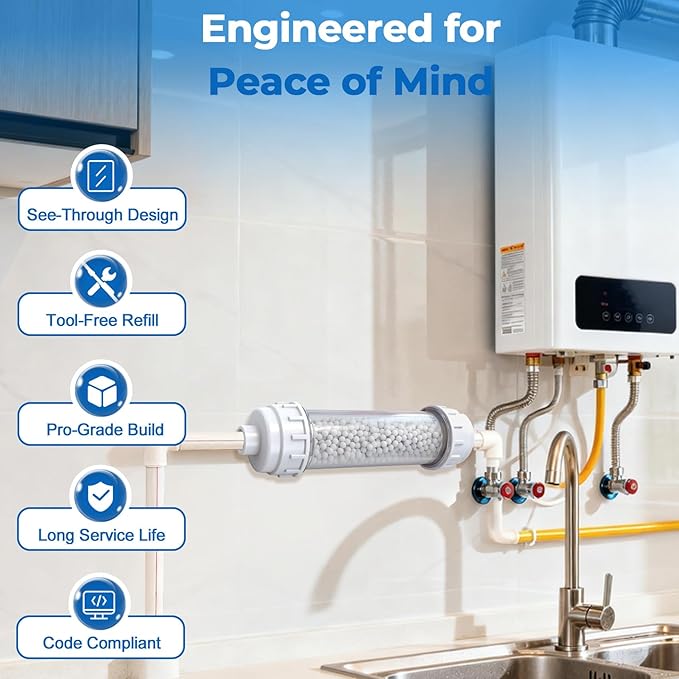 Condensate Neutralizer Kit Compatible with Rinnai 804000074 High-Efficiency Boilers and Tankless Heaters Acidic Condensate Neutralizer