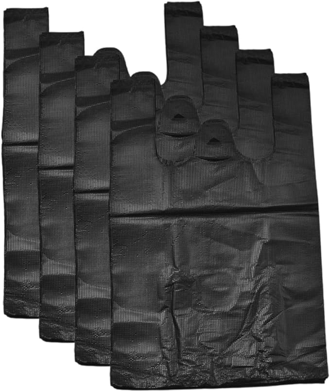 200pcs Thickened Plastic Trash Bags Strong Kitchen and Bathroom Garbage Liners Black Plastic Bags for Home Hotel Restaurant Use