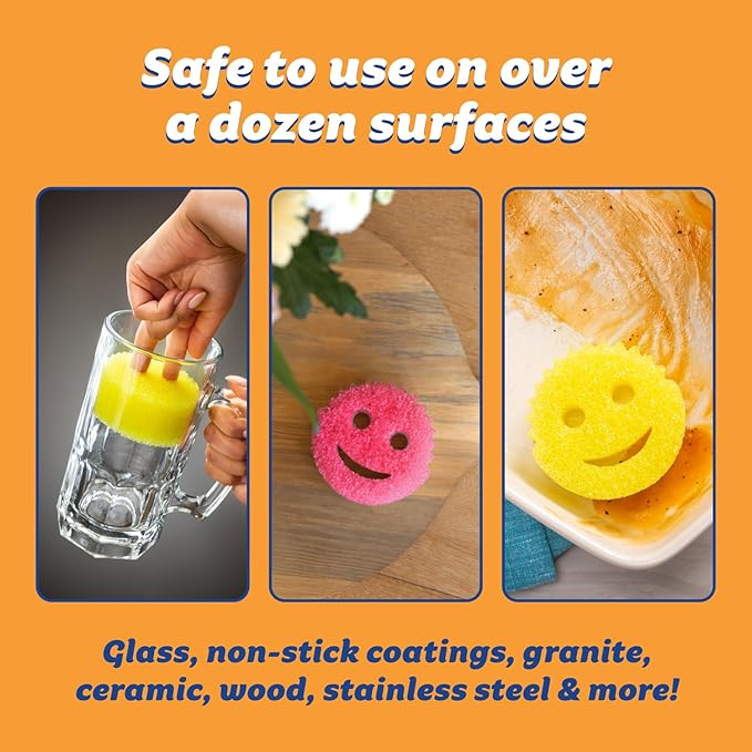 Scrub Daddy 4 Scrub Daddy Sponges &amp 4 Scrub Mommy Kitchen Sponges - Scratch-Free for Dishes &amp Multipurpose Cleaning - BPA Free &amp Made with Polymer Foam - Stain &amp Odor Resistant (16 Pac
