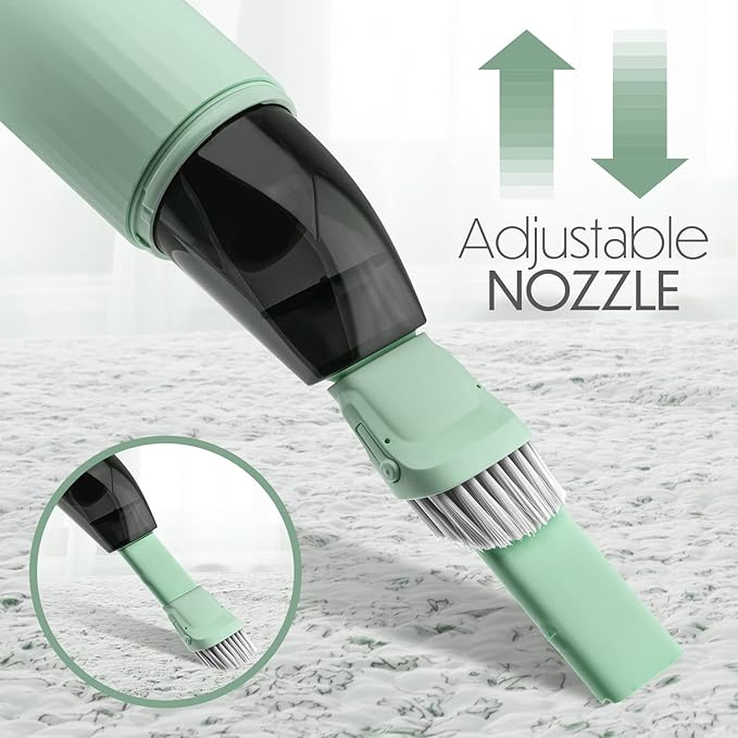 STARUMENT Vacuum Cleaner for Dust Pet Hair Dirt Home Car Interior Lightweight Portable Handheld Cordless Easy to Use Compact Design Battery Rechargeable with USB-C Cable (Mint Green)