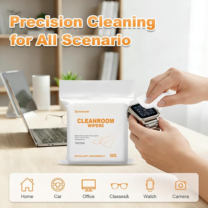 Microfiber Wipes 4x4(400 PcsClass 100 180GSM) Superfine Lint Free Cloths Cleaning and Drying Cloths Reusable Ultra Absorbent for All Surface Types