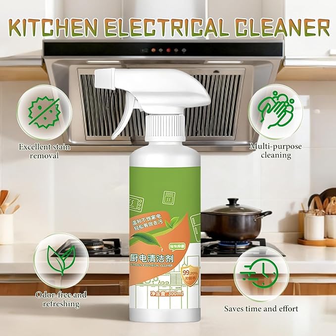 Fly Cleaner Stain Remover Spray for Household Appliances Natural Enzyme Formula Kitchen Multi-purpose Cleaner Spray Kitchen Oil Stains Cleaner for Oven Stove Sink Range Hood (2PCS)