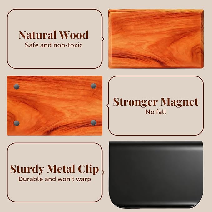 Car Air Freshener - Wood Air Freshener-Teak Amber Cabana Variety Scent Refill - Long Lasting Natural Car Fresheners - Clip Included