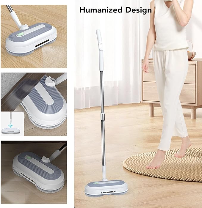 EBTOOLS Cordless Electric Mop Dual Motor Mop with 2000mAh Battery and One Key Water Spray Self Propelled Floor Cleaner for Hardwood Marble Tile Floors (US 100 to 240V)