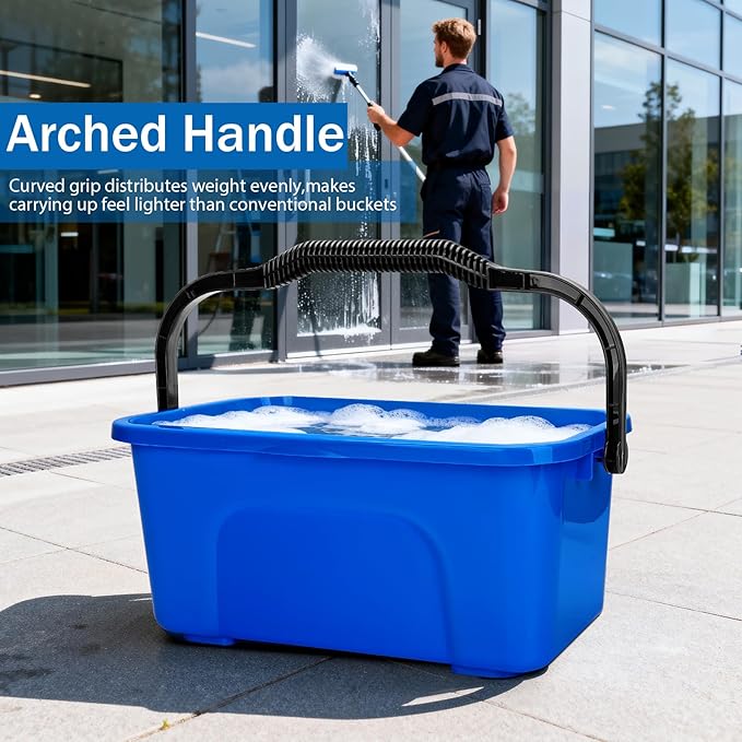 3 Gallon Mop Cleaning Bucket with Handle4 Pcs Compact Square Plastic Bucket for Window CleaningCar Washing Mopping &amp Household Cleaning Supplies Organizer Wash Water Bucket for Storage Blue Gre