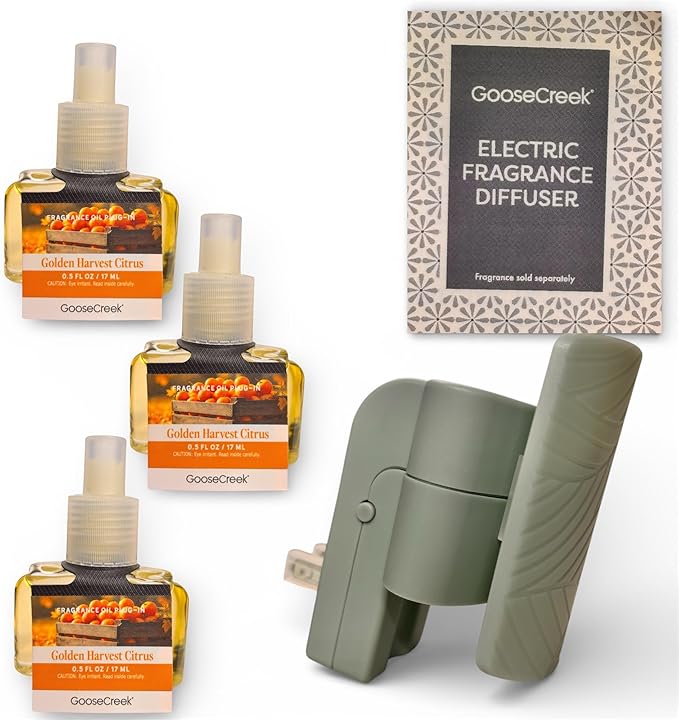 Goose Creek Golden Harvest Citrus Fragrance Oil Plug-In Refills Autumn's Embrace Wallflower 3 Pack 0.5 FL OZ Each