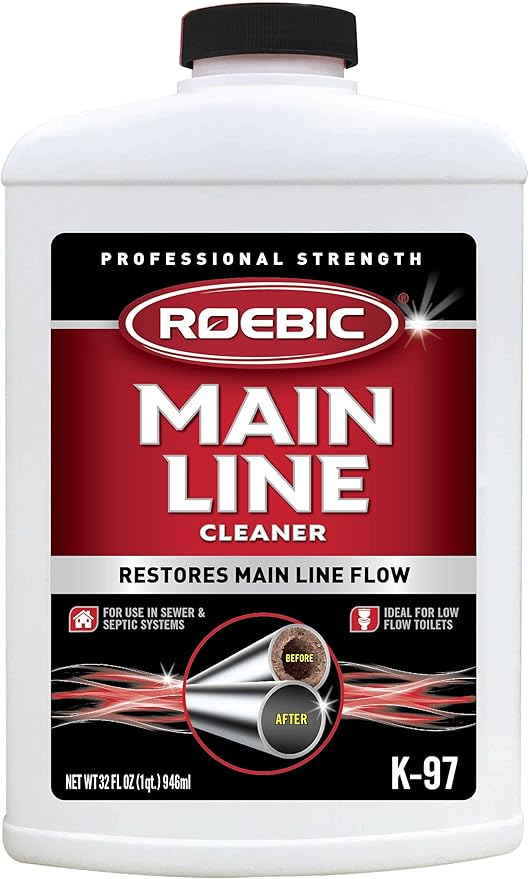 Roebic K-570-Q 32-Ounce Leach And Drain Field Opener Concentrate &amp K-87 Soap Destroyer Exclusive Bacteria Eliminates Buildup in Septic Tank Pipes 32 Ounces &amp K-97 Main Line Cleaner 32 Ounce