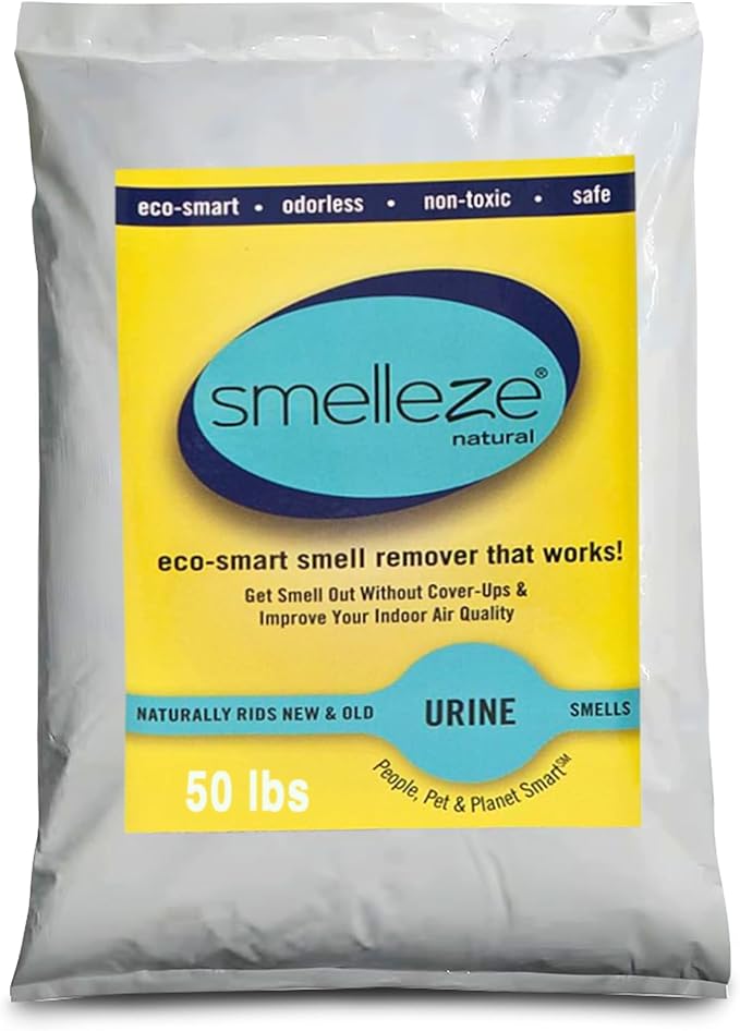 SMELLEZE Natural Urine Smell Remover Deodorizer: 50 lb. Granules Get Pee Stink Out