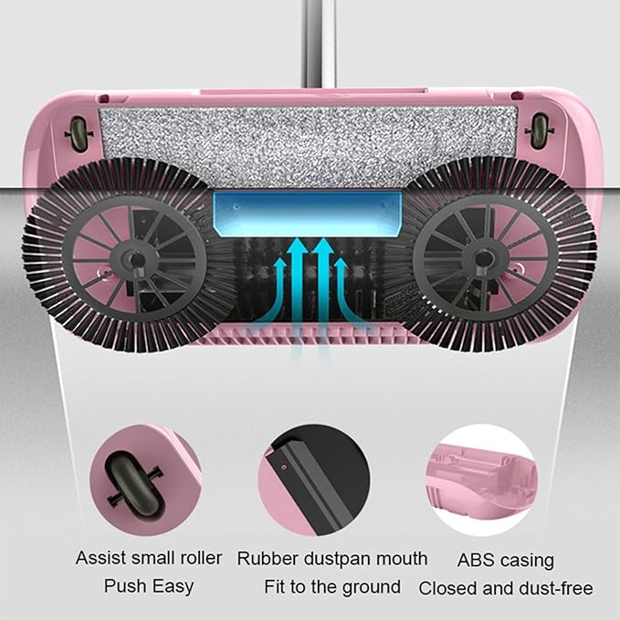 Handheld Sweeping Machine Automatic Floor Sweeper 2 in 1 Broom Dustpan Household Mopping Sweeper Portable Machine