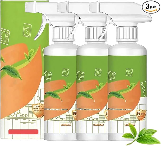 10.6OZ Electrolyzed Ion Kitchen Cleaner Spray Multi-purpose Household and Kitchen Cleaning Spray Natural Formula Kitchen Electrical Cleaner for Oven Stove Range Hood (3 One size)