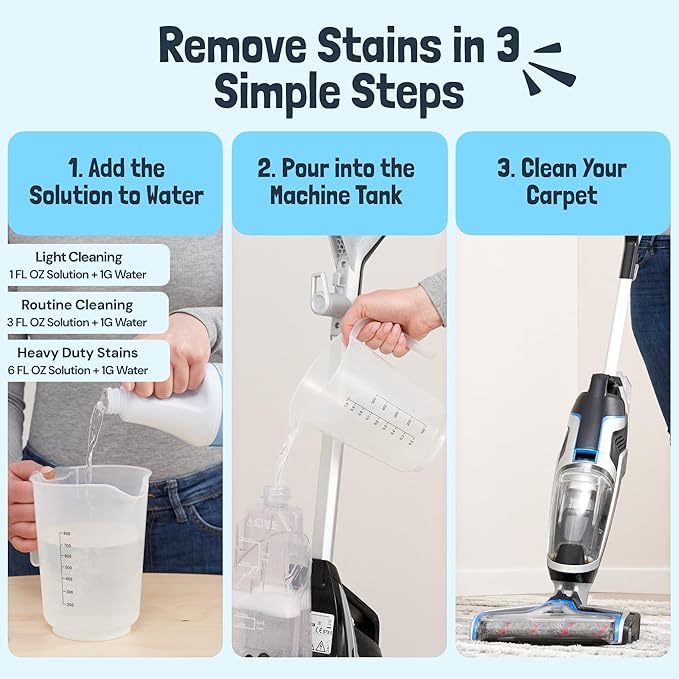 Sunny &amp Honey Carpet Cleaner Solution - Rug Shampoo &amp Upholstery Cleaning Solution - Pet Surface Odor Eliminator &amp Pet Stain Remover (32 fl oz Fresh Summer Scent)