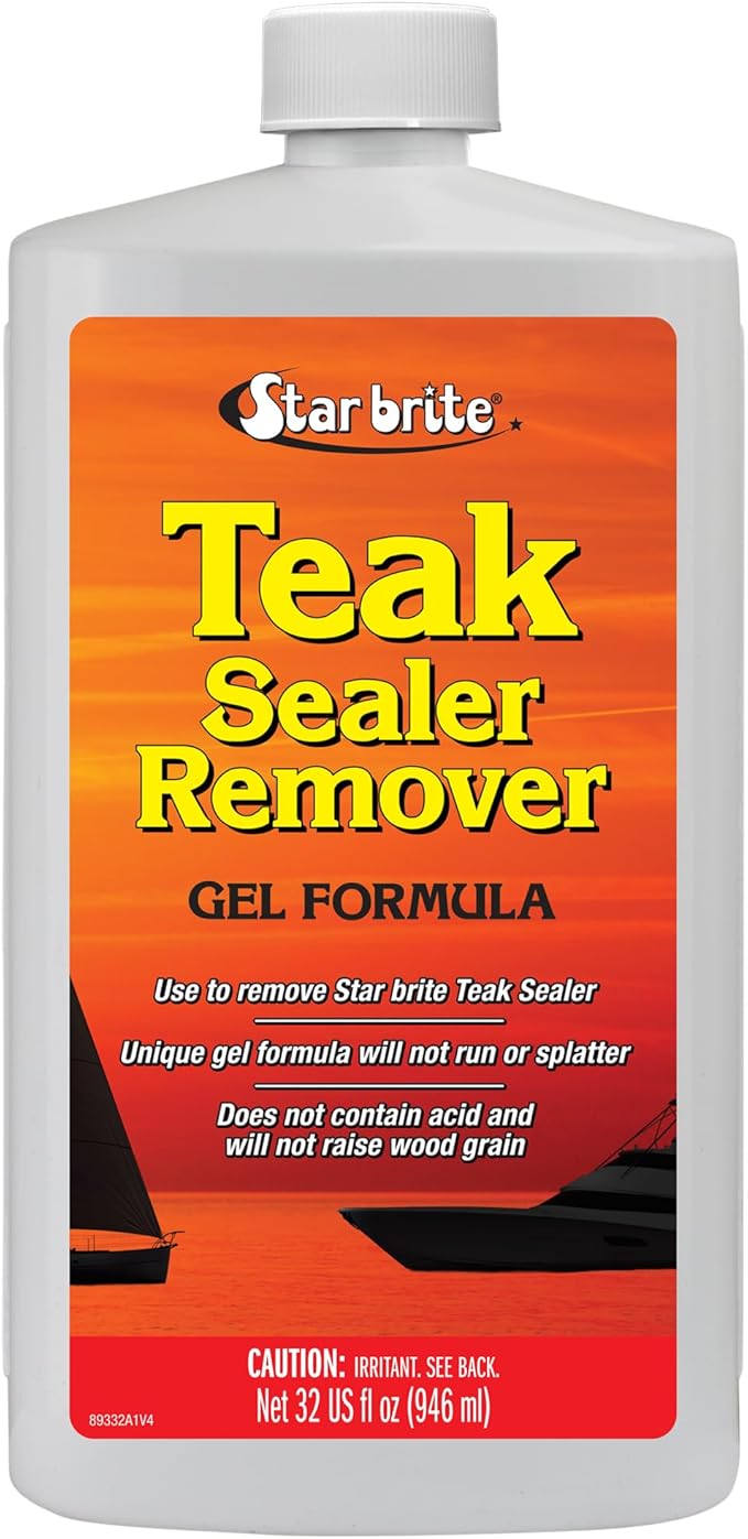 STAR BRITE Gel Teak Cleaner &amp Restorer – Citrus Scent Acid-Free Formula Designed for Use on Teak Surfaces