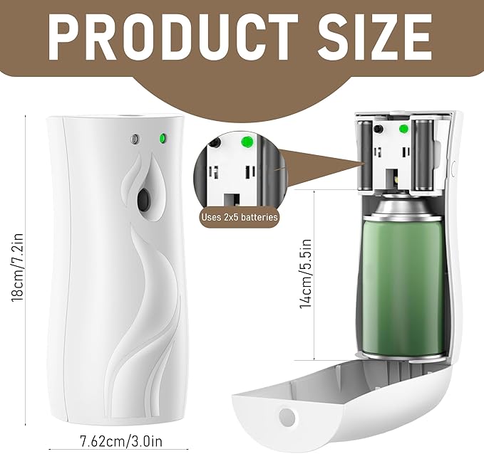 Automatic Air Freshener Spray Dispenser 3-Pack Wall Mounted or FreestandingMultiple Time SettingsCommercial and Home Use in Bathrooms Offices Living Rooms and Commercial Places (White 1121)