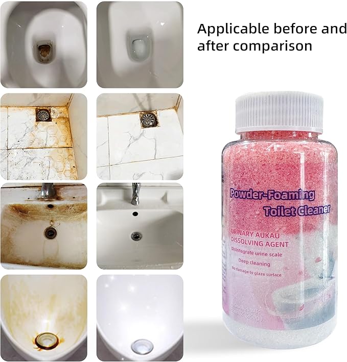 Toilet Cleaner 17.64oz Toilet Bowl Cleaners Powder Bathroom Cleaner for Urinals Washbasins Tile Walls