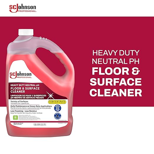 SC Johnson Professional Heavy Duty Neutral pH Floor and Surface Cleaner Floor Cleaner Concentrate 1 Gallon for Professional Use Only