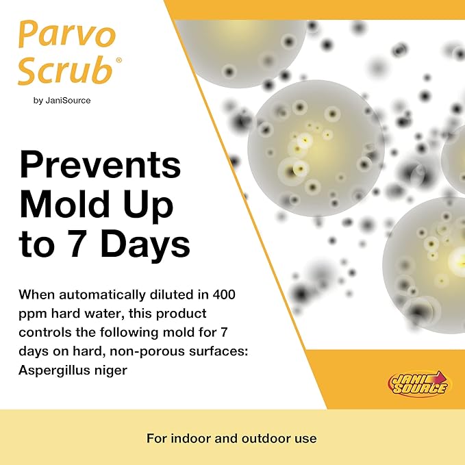 ParvoScrub Veterinary &amp Kennel Disinfectant Cleaner &amp Deodorizer Bundle (1 Concentrated Gallon and 2-32 Ounce Bottles)