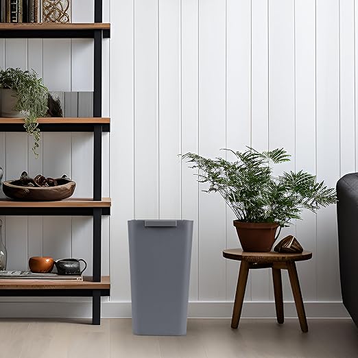4.5 Gallon Rectangular Plastic Wastebasket Plastic Trash Wastebasket 3 Packs Gray