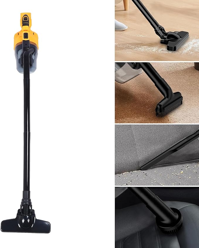 Cordless Vacuum Cleaner Powerful Suction 100AW with Washable Filter and Versatile Nozzles Quiet Working Below 67dB for Household Pet Hair Carpet and Hard Floors