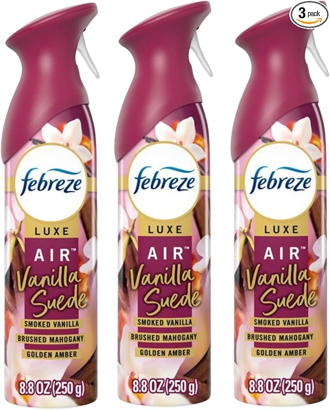 Febreeze Spring Summer Scents Limited Edition Room Freshner Spray | Vanilla Suede | 3-pack (Vanilla Suede)