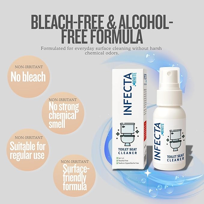 INFECTA WHITE – Toilet Spray Travel Size Multipurpose Cleaning Spray (50 ml) All Purpose Cleaner for Toilet Seats Bathtub Fresh Scent Bathroom Essentials &amp Mini Travel Toiletries (Pack of 3)