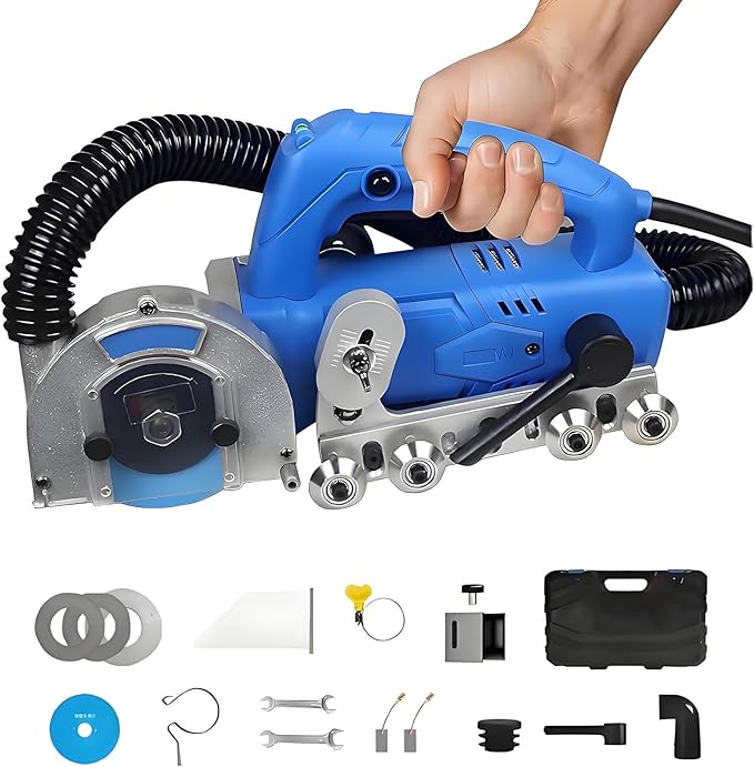 1200W Tile Gap Crevice Cleaning Machine Slotting Tool 9000 RPM Tile Joint Cleaner Tile Joint Cleaning Machine with A Built-in Dust Collection Electric Tile Seam Cleaning Machine
