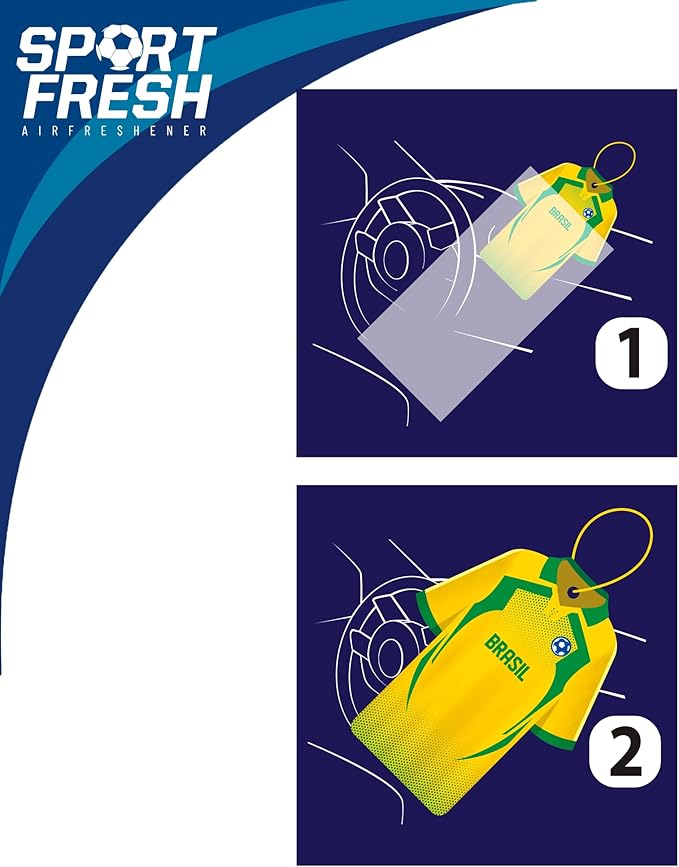 Car Air Freshener Assorted 12 Pack Fan Team Jersey USA|MEXICO|COLOMBIA|BRAZIL ARGENTINA|VENEZUELA Long- Lasting (Team Brazil Mix 3 Bubble Gum 3 New Car3 Vanilla Black3 Crystal Black)