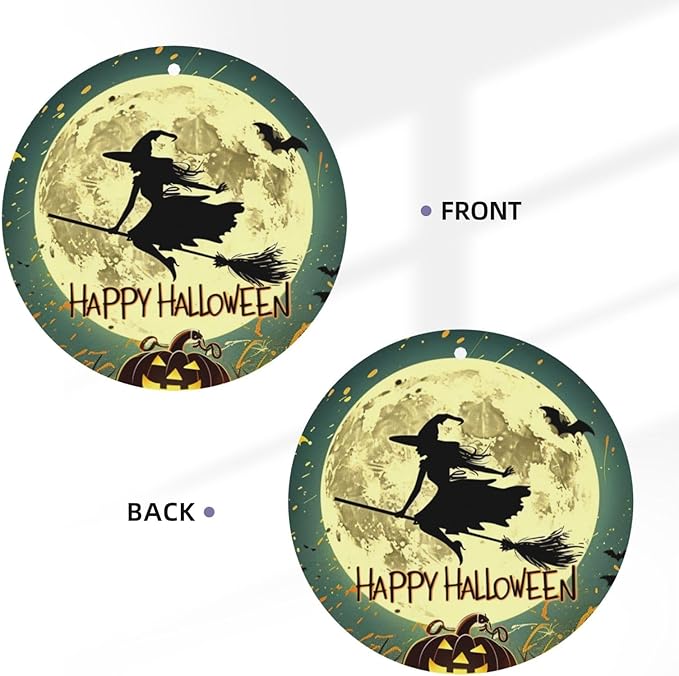 100 PCS Hanging Car Air Freshener Double Sided Halloween Moon Night Automotive Interior Decor Pumpkins And Witch Car Accessories for Women Men Lavender Scented