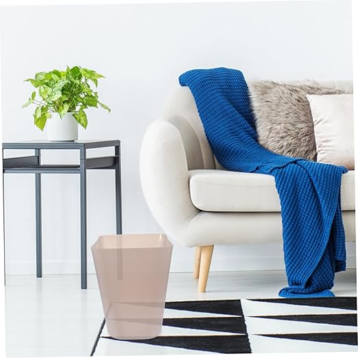 Plastic Trash Can Capacity Wastebasket for Office and Home Versatile Open Top Design Easy to Clean Suitable for Kitchen Bathroom Bedroom Half Transparent Light