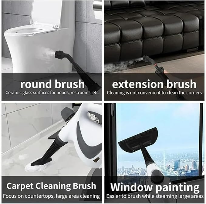 Steam Disinfectant Steam Cleaner 2026 Upgrade Hand Held Steam Cleaner for Home Cleaning Car Interior Kitchen FurnitureCarpet Tile|Multiple Nozzles