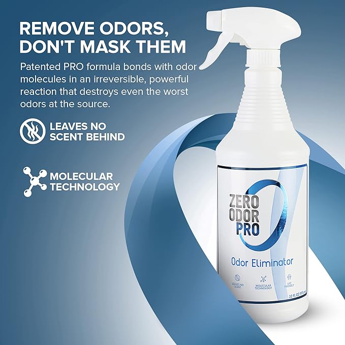 Zero Odor Pro - Commercial Strength Eliminator Odor Neutralizer Room Deodorizer Odor Eliminator Musty Smell - Strongest Odor Eliminator Trigger Spray (32-ounce) (Pack of 2)