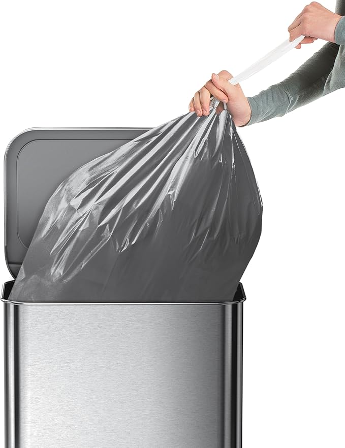 simplehuman Code M 100 Count Odorsorb Custom Fit Liners Drawstring Odor Absorbing Trash Bags One-by-One Mess-Free Dispense Extra Thick &amp Double Seamed 50% PCR Plastic 45 Liter / 12 Gallon