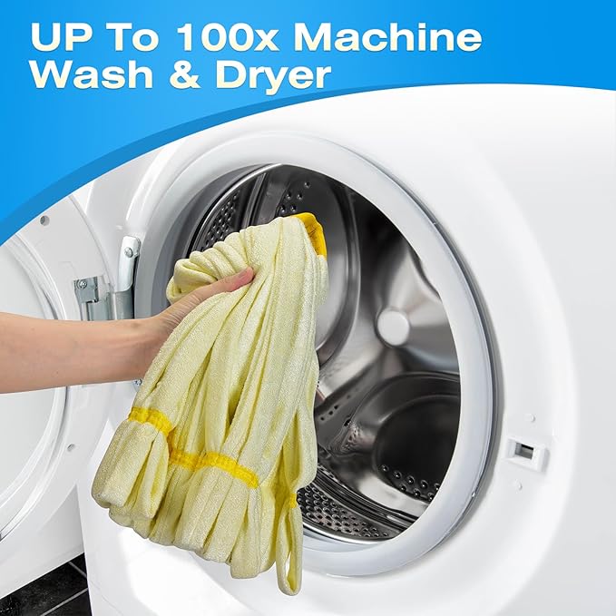 Matthew Cleaning Microfiber Tube Mop(LargeYellow12Pack) Heavy Duty Mop Head ReplacementExcellent AbsorbencyPremium launderabilityReusableLoop end for HomeCommercial and Industrial Use