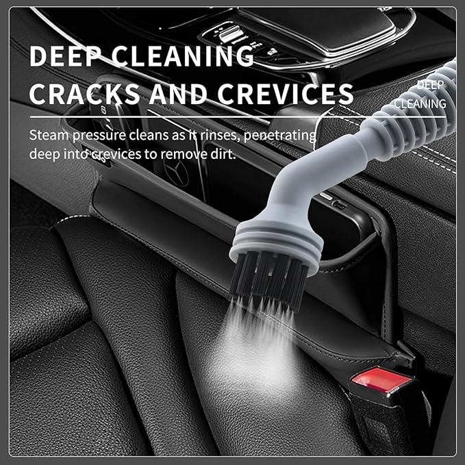 Handheld Pressurized Steam Cleaner for Home Use with Safe Lock &amp 9 Accessories Portable Steamer for Cleaning Bathroom Kitchen Tile Grout Window White