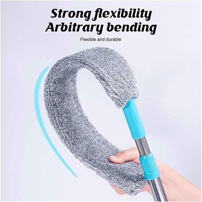 Household Long-Handled Telescopic Mop Floor and Ceiling Cleaning Portable Dust Brush Tools(3Pcs Cloth)