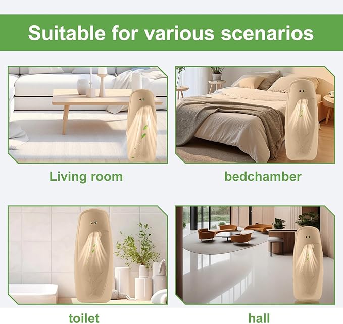 4PCS Automatic Air Freshener Spray Dispenser Wall Mounted or Free Standing Battery Operated Sprayer for Bathroom Multiple Time Scent Mist Release Settings for Room Restroom Sprayer (Khaki L)