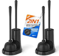 uptronic Toilet Plunger and Brush2 Pack Bowl Brush and Heavy Duty Toilet Plunger Set with Holder 2-in-1 Bathroom Cleaning Combo with Modern Caddy Stand for 5.7-inch Toilet Drain Bathroom Cleaning