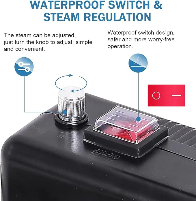 2600W Household Electric Steam Cleaner 120℃ High Temperature Steam Portable Handheld Steamer Car Kitchen Brush Cleaning MachineBlack