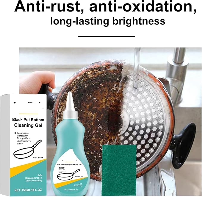 Pot Bottom Cleaner Kitchen Grease &amp Rust Remover Safe For Cookware Easy Stain Removal With Long-Lasting Shine(2PCS)