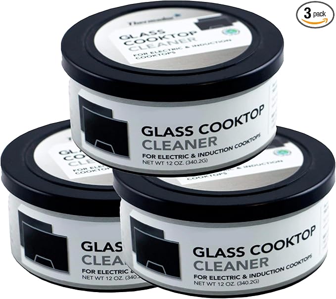 US-based supplier – OEM 12010031 Glass Cooktop Cleaner fits for Electric &amp Induction Bosch Thermador Cooktops – Cooktop Cleaning Cream – Removes Grease Burnt-On Residue &amp Stains (3 12 ounce)