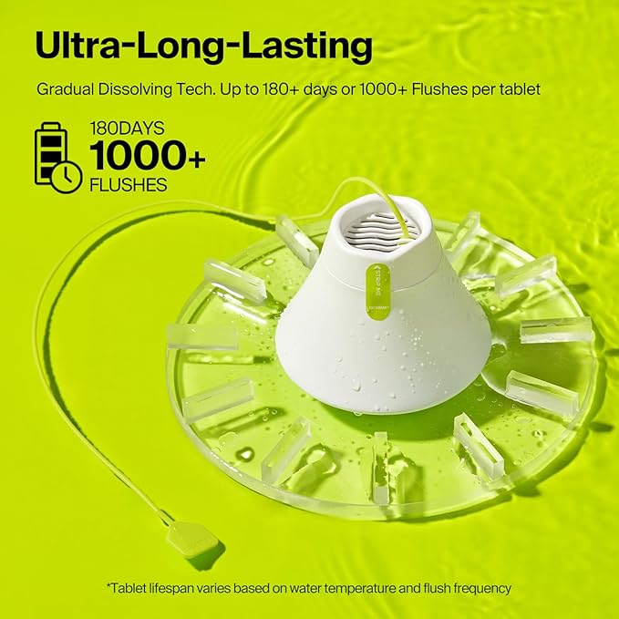 In-Tank Toilet Cleaner Bottle Automatic Toilet Bowl Cleaners for Hard Water Stains Septic System Friendly Long Lasting Up to 180 Days / 1000+ Flushes