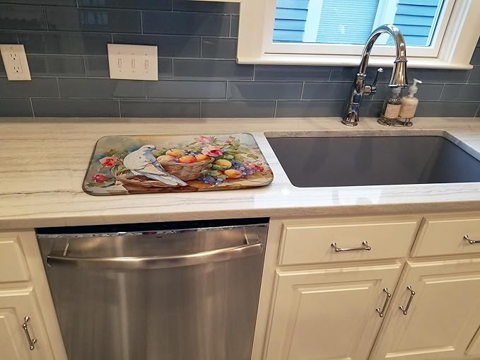 Caroline's Treasures DAC3206DDM Dove Dish Drying Mat Absorbent Dish Drying Mat Pad for Kitchen Counter Dish Drainer Mat for Countertop 14 x 21 Multicolor