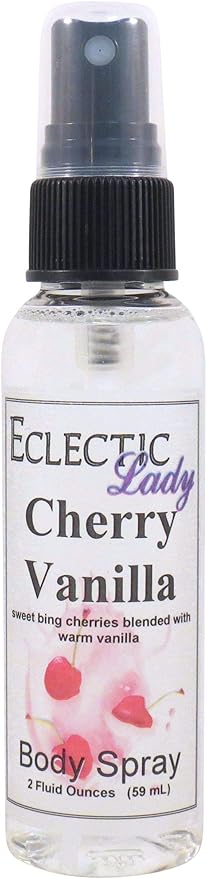 Eclectic Lady Cherry Vanilla Linen Spray (Double Strength) 16 ounces Sheet and Linen Spray - No Artificial Colors Parabens or Preservatives - Long-Lasting Scent for Bed Fabric &amp Pillow