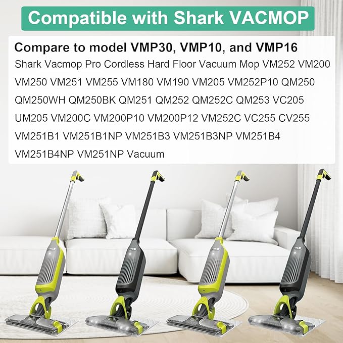 20 Pack Shark VACMOP Pro Replacement Mop Pad for Shark VACMOP Disposable Hard Floor Vacuum for VM252 VM251 VM250 VM200 VC205 QM250 VM190 VM200P12 VMP30 Disposable Replacement Pads