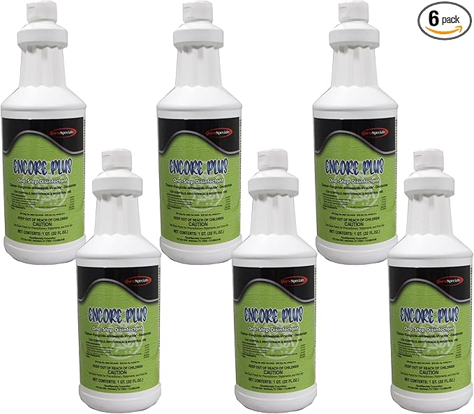 Quest 3570 ENCORE PLUS One-Step Disinfectant Quarts (6 Pack)