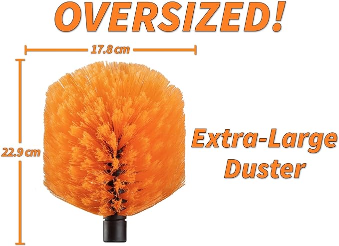 Cobweb Duster Head Brush // Spider Web Brush for Outdoor &amp Indoor Web Cleaning // Twist-On Corner Duster Fits Standard Acme Threaded Extension Poles // Best Cobweb Brush Head (Pole Sold Separately
