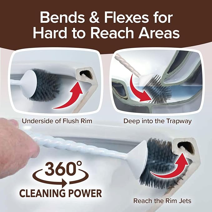 Horsepower Unicorn Electric Toilet Brush – Motorized 360° Silicone Bristles Rechargeable Cordless Power for Effortless Deep Cleaning – AS-SEEN-ON-TV
